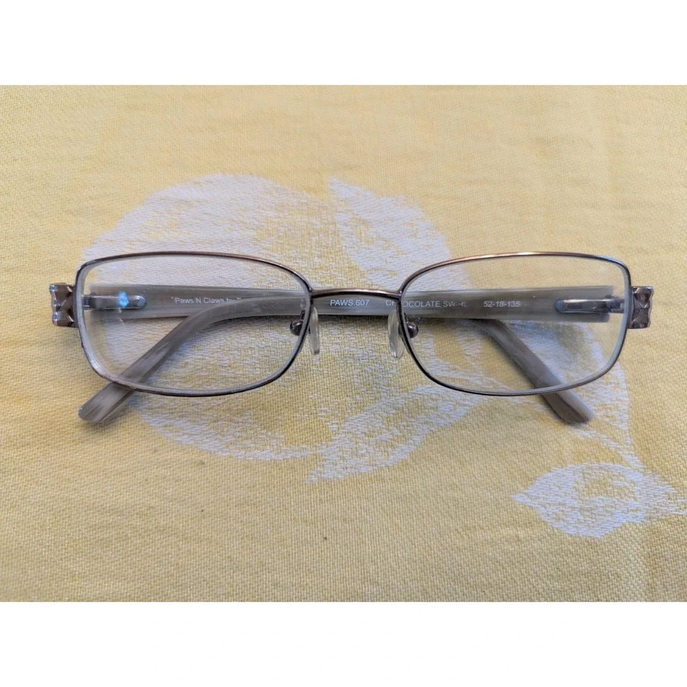 Paws Eyeglasses Frame PAWS-607 Women's Metal Square Full Rim‎ 52-18-135